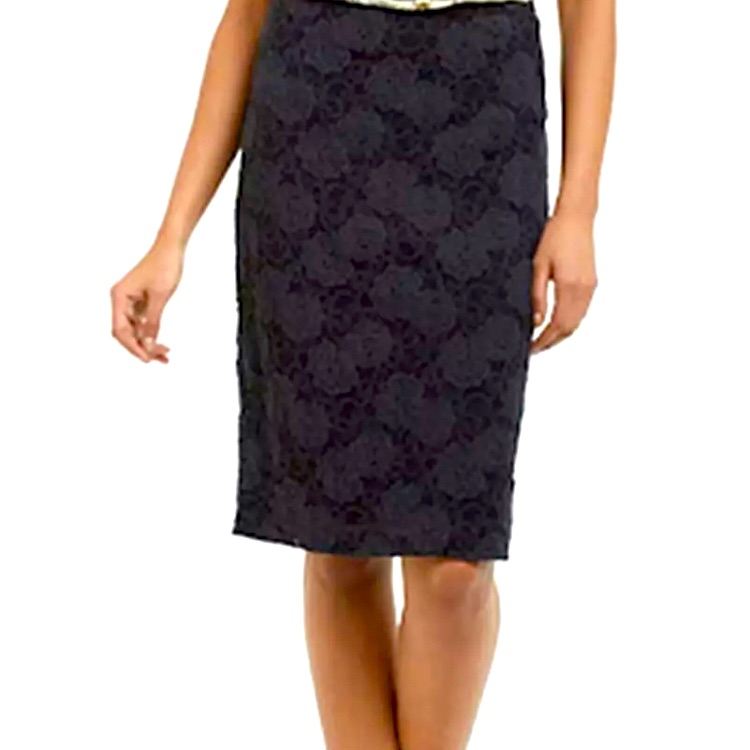 Anthro Maeve Alva Black Lace Pencil Skirt